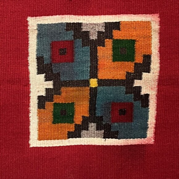 Vintage Navajo Mexican Southwest Wool Hand Woven Blanket Rug 24 x 55 + Fringe - Picture 2 of 11